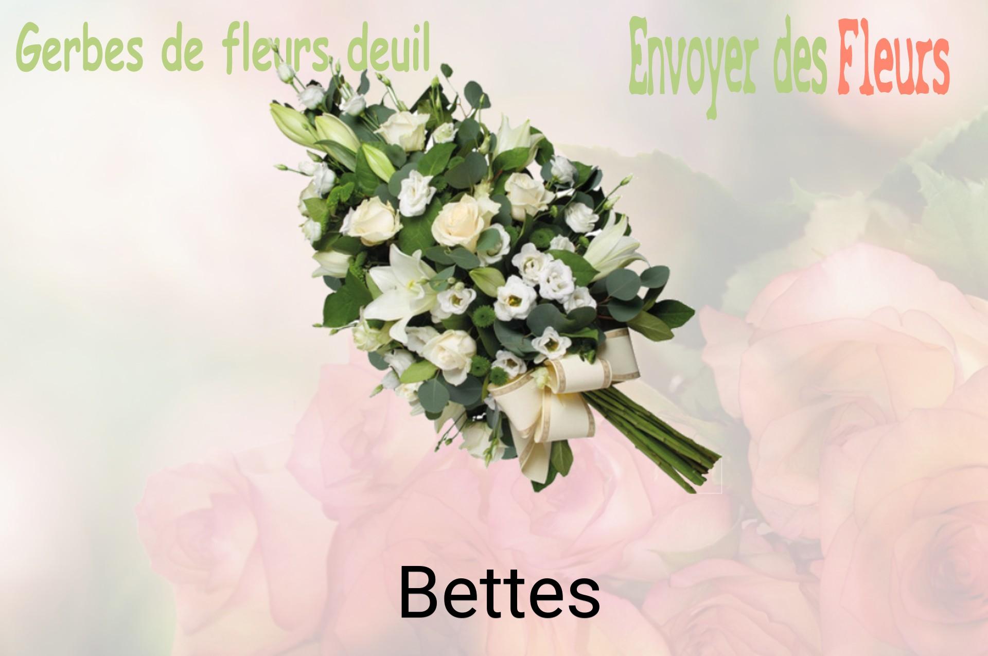 Gerbe de fleurs de deuil livrée à Bettes